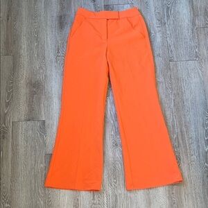 Hunter & Brown wide leg trouser slacks size medium Vibrant Orange Women's Pants